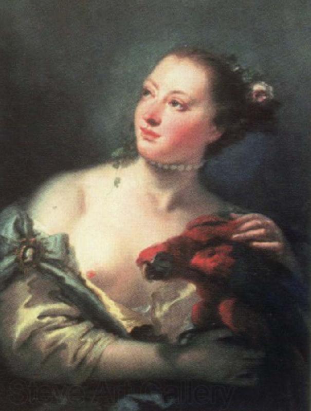Giovanni Battista Tiepolo young woman with macaw